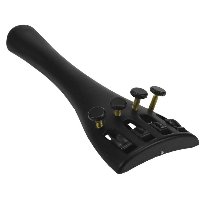 Xiaoyztan 1/2 Violin Tailpiece, Aluminum Alloy Violin Black Tail Piece Built with 4 Pcs Fine Tuners - Image 1